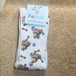 Custom Dog Print Socks - White and Purple